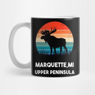 Marquette MI Upper Peninsula Moose Sunset Mug